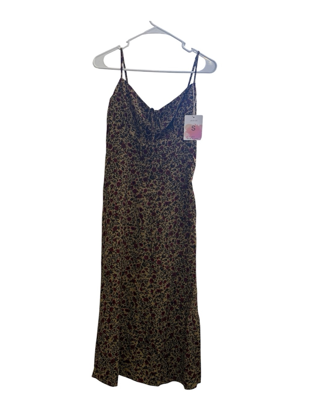 Women's Floral Print Spaghetti Strap Maxi Dress